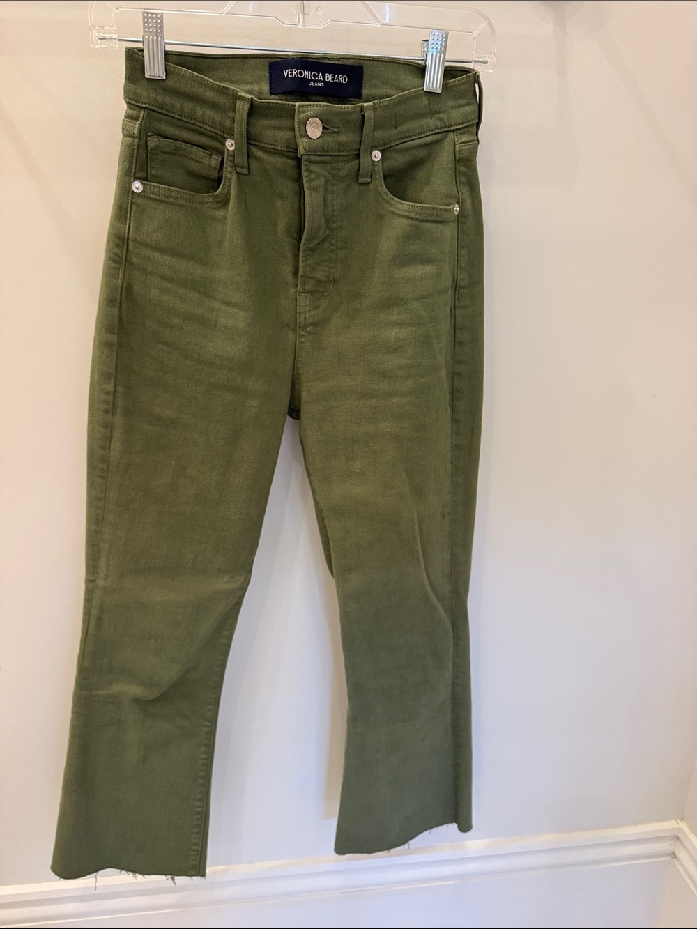 Veronica Beard Olive Green Denim Jeans
